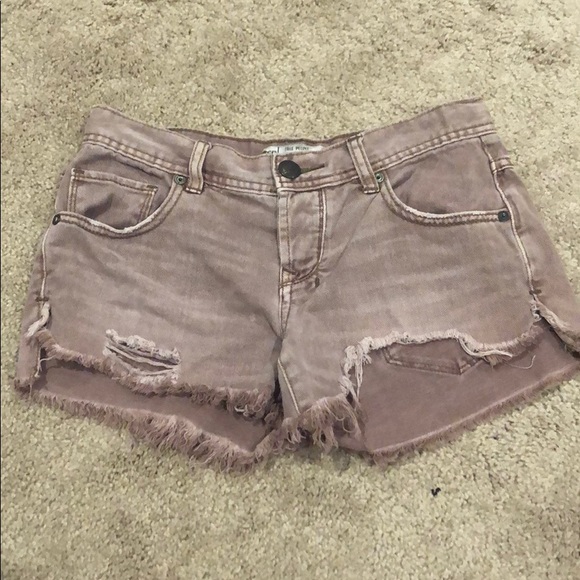 Free People Pants - Free people distressed denim shorts in plumb